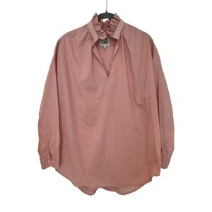 K1. A Shirt Thing Penelope Cabo Shirt in Blush Ruffle Collar Cotton